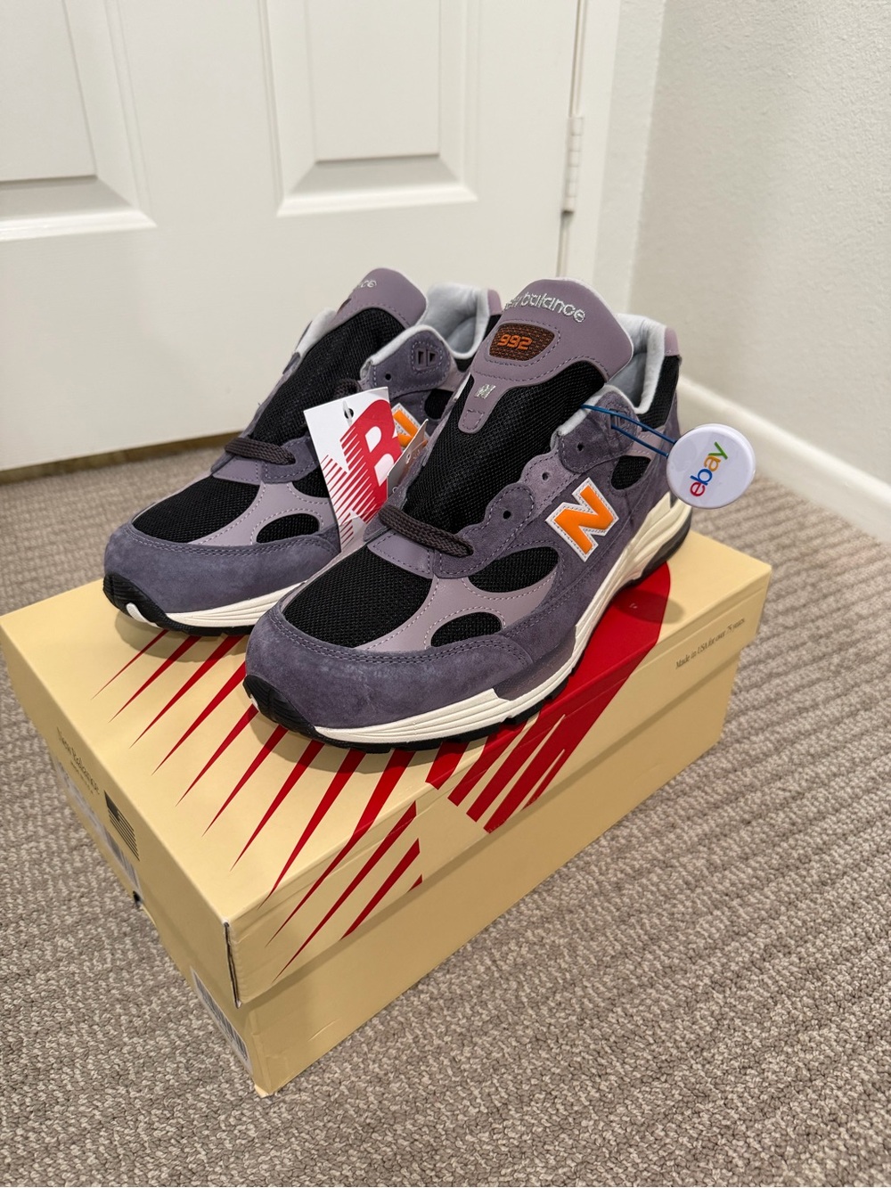 New Balance Beige & Black Shoe Box Label - U9920P